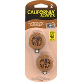 California Scents Luchtverfrisser Mini Diffuser Ventilatierooster Capistrano Coconut Blister 2st